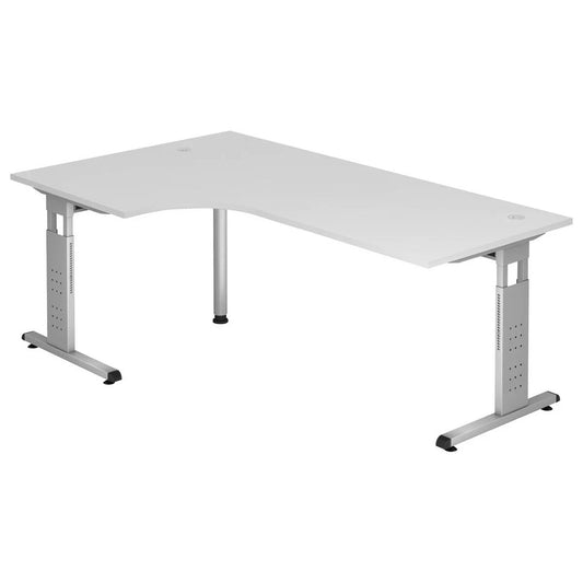BIROUL DE COLT 200/120/65-85 cm alb