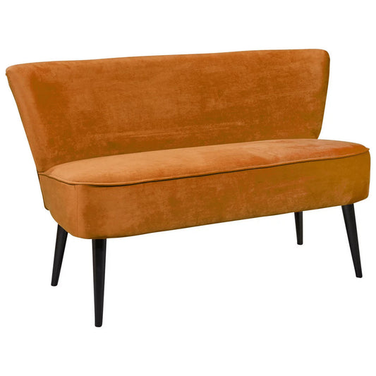 BANCA 179/83/75 cm lemn micro velur auriu
