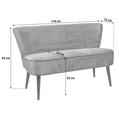 BANCA 179/83/75 cm lemn micro velur auriu