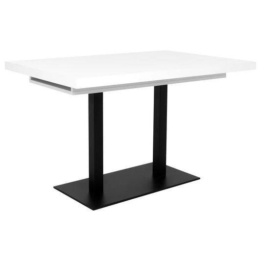 MASA 120/80/75 cm material lemn negru, alb dreptunghiular