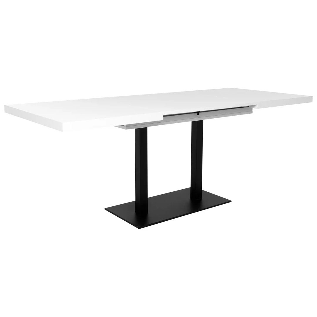 MASA 120/80/75 cm material lemn negru, alb dreptunghiular