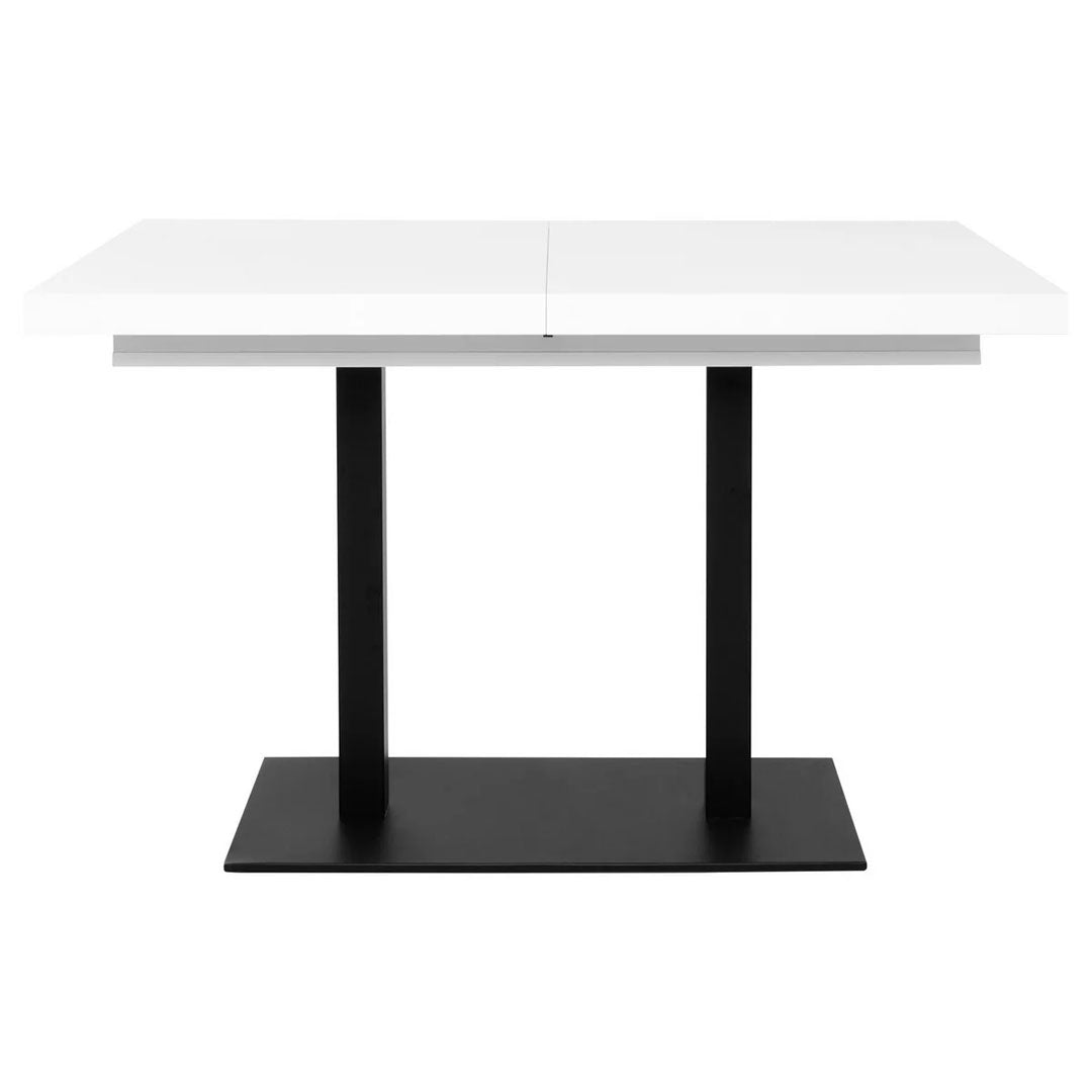 MASA 120/80/75 cm material lemn negru, alb dreptunghiular