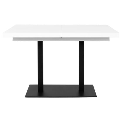 MASA 120/80/75 cm material lemn negru, alb dreptunghiular