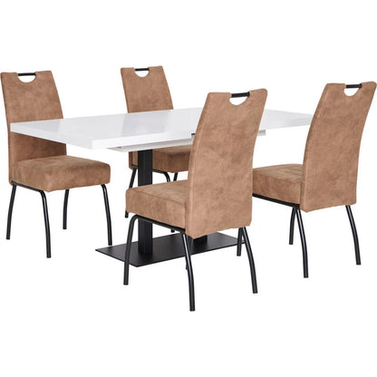 MASA 120/80/75 cm material lemn negru, alb dreptunghiular
