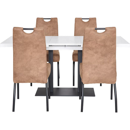 MASA 120/80/75 cm material lemn negru, alb dreptunghiular