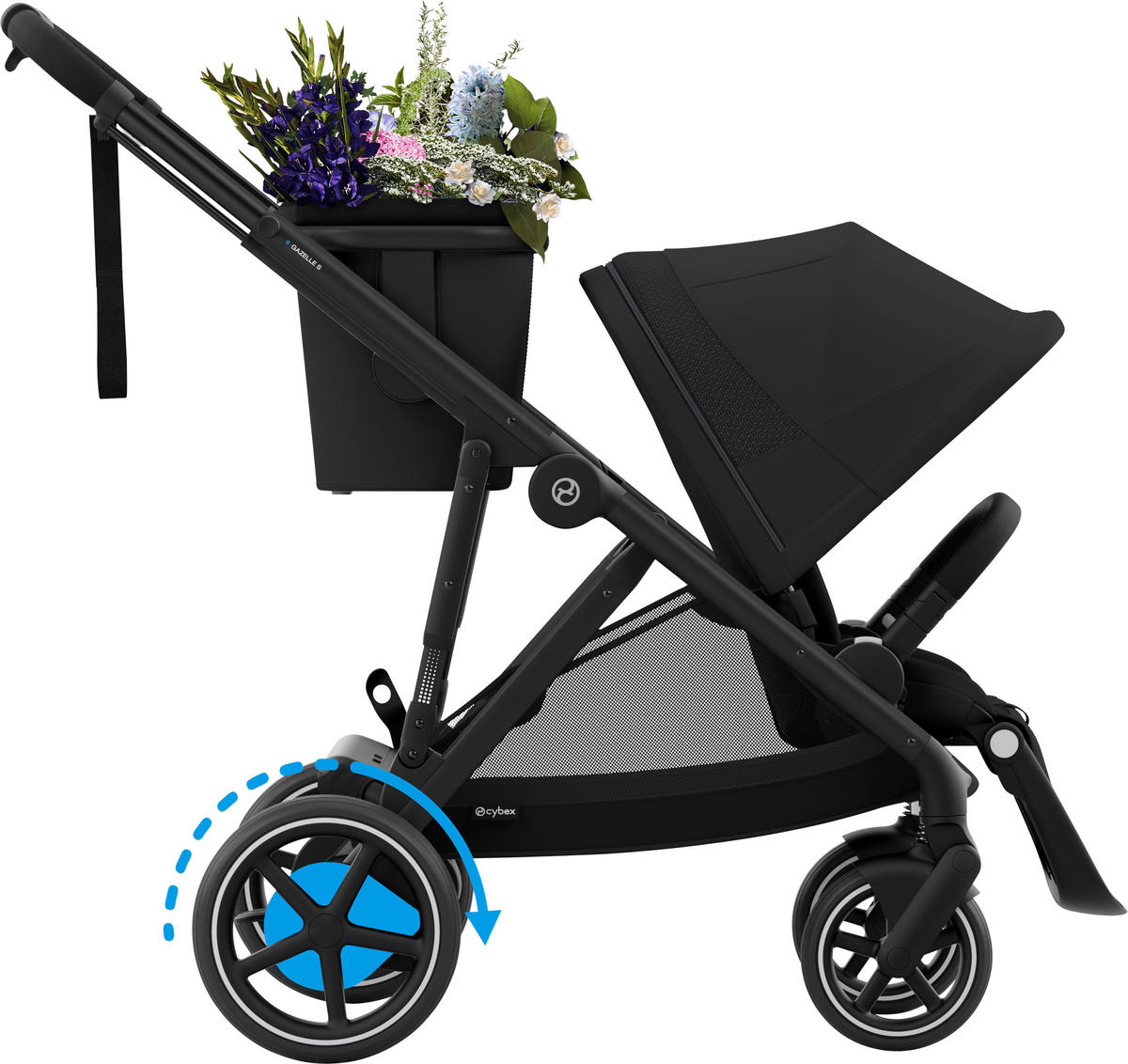 CĂRUCIOR PENTRU COPII CYBEX e-Gazelle S Moon Black