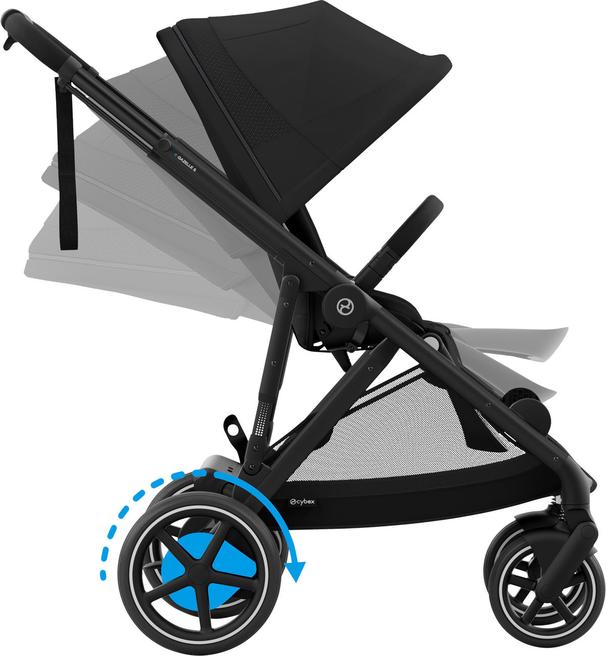CĂRUCIOR PENTRU COPII CYBEX e-Gazelle S Moon Black