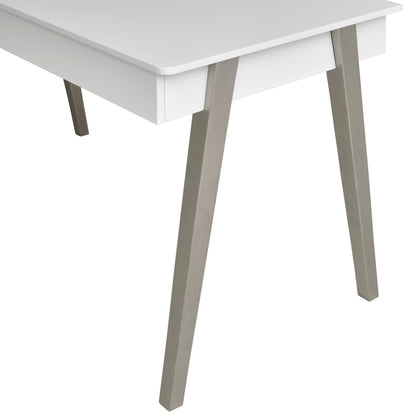Birou alb (120 x 60 cm) cu spațiu de depozitare: modern și practic