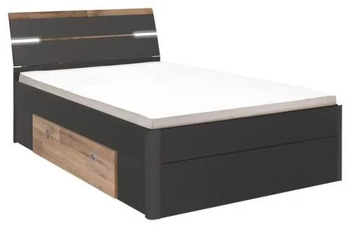PAT CU DEPOZITARE 140/200 cm in culori grafit, culori stejar