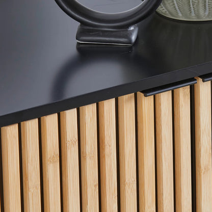 Comodă negru/solid natural